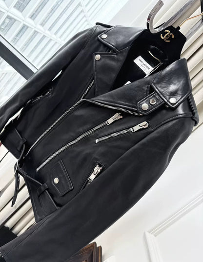 Saint Laurent Black Multi-Zip Leather Jacket