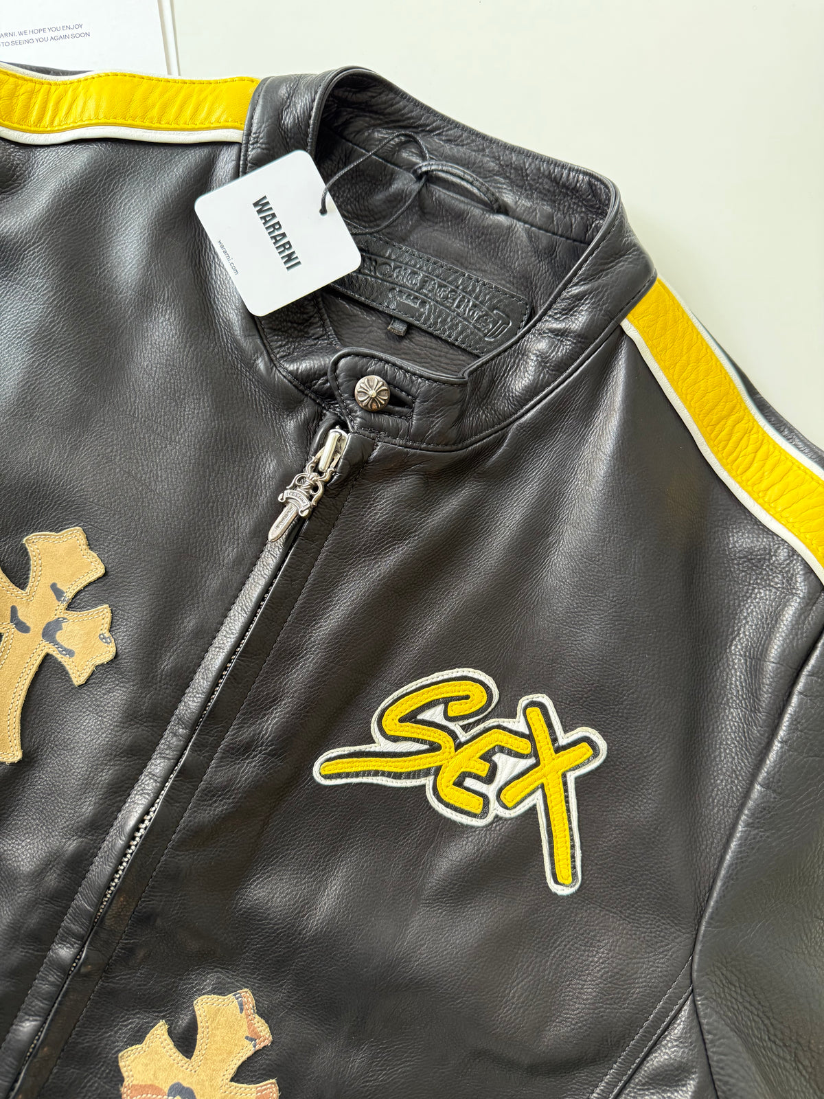 Chrome Hearts Sex Records Leather Racing Jacket