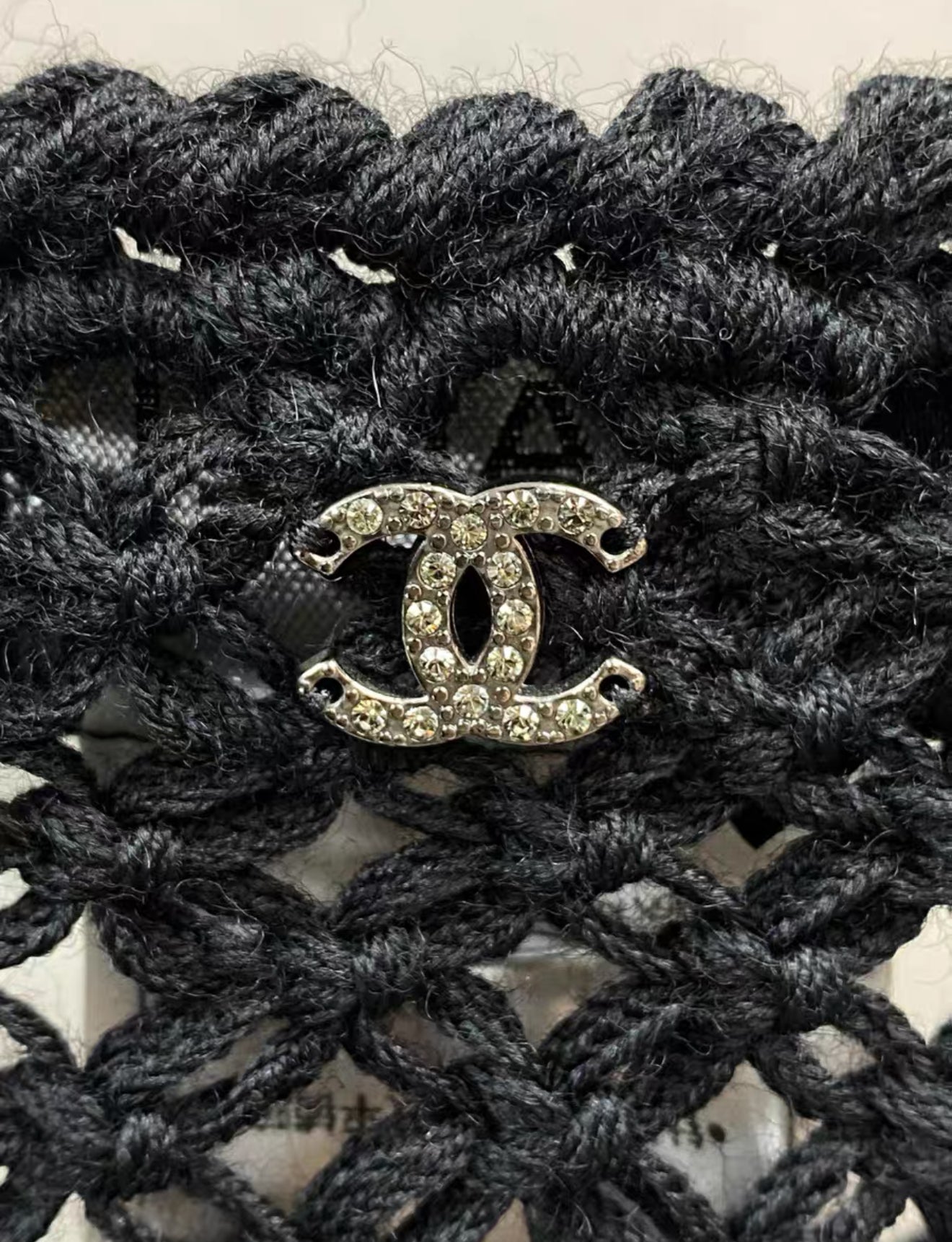 Chanel 22C Pearled Silk & Cotton Black Cape