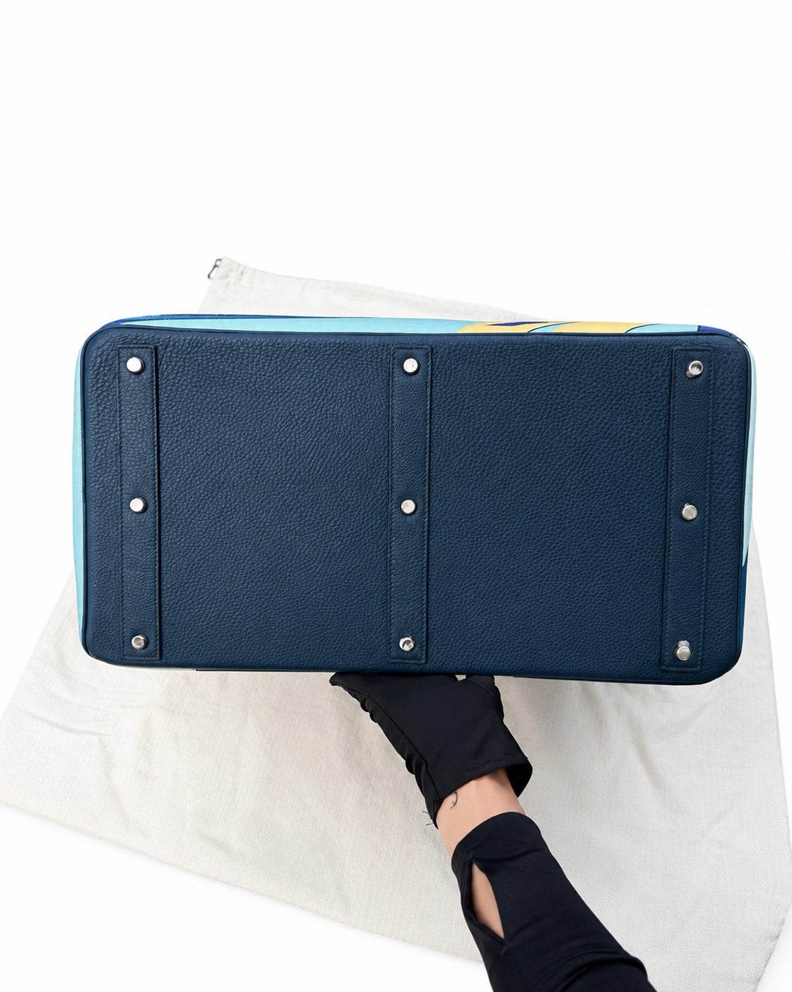 Limited edition Hermes HAC 50 Endless Road Bleu de Prusse Togo/Swift/TC leather palladium hardware (As seen on Erling Haaland ⚽️)