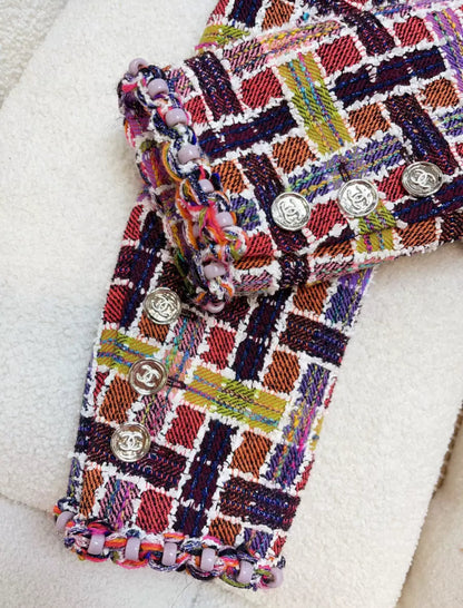 Chanel 23A purple sequin tweed jacket