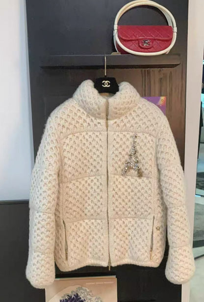 Rare Chanel 17A White Écru Down Jacket