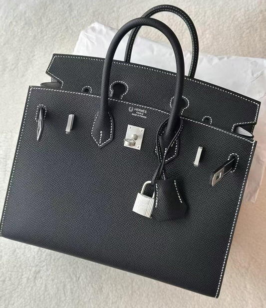 Hermès Birkin 25 Sellier black Epsom leather Palladium Hardware