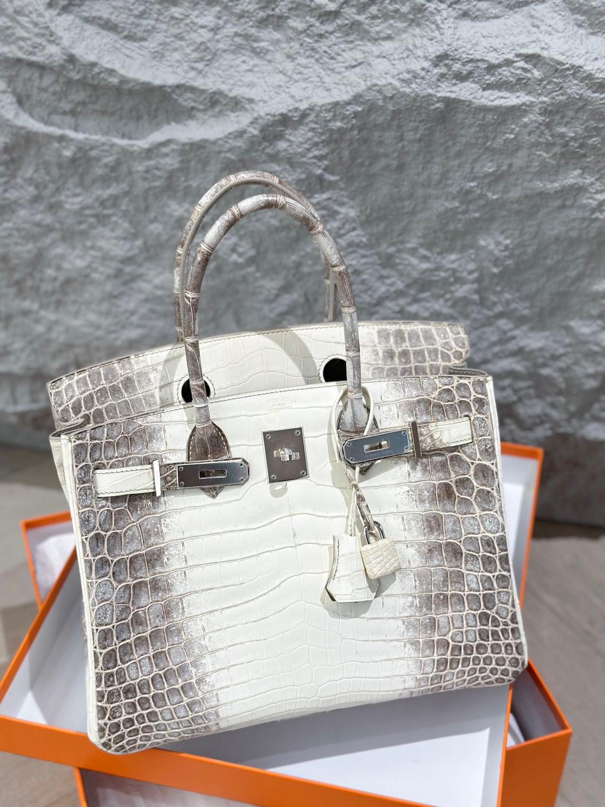 Hermes Birkin 30 Himalaya crocodile leather palladium hardware