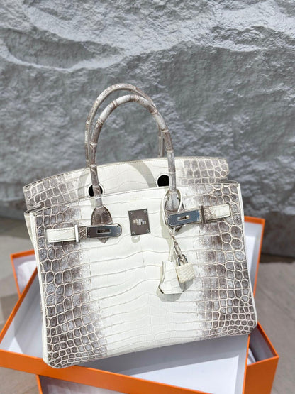Hermes Birkin 30 Himalaya crocodile leather palladium hardware