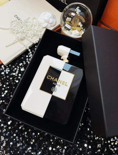 Chanel 20k Black and White Acrylic Perfume Bottle clutch Bag Minaudiere