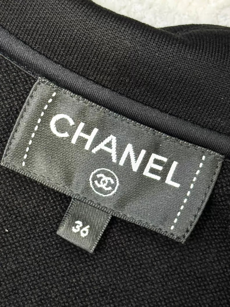Chanel 24M black crochet print top