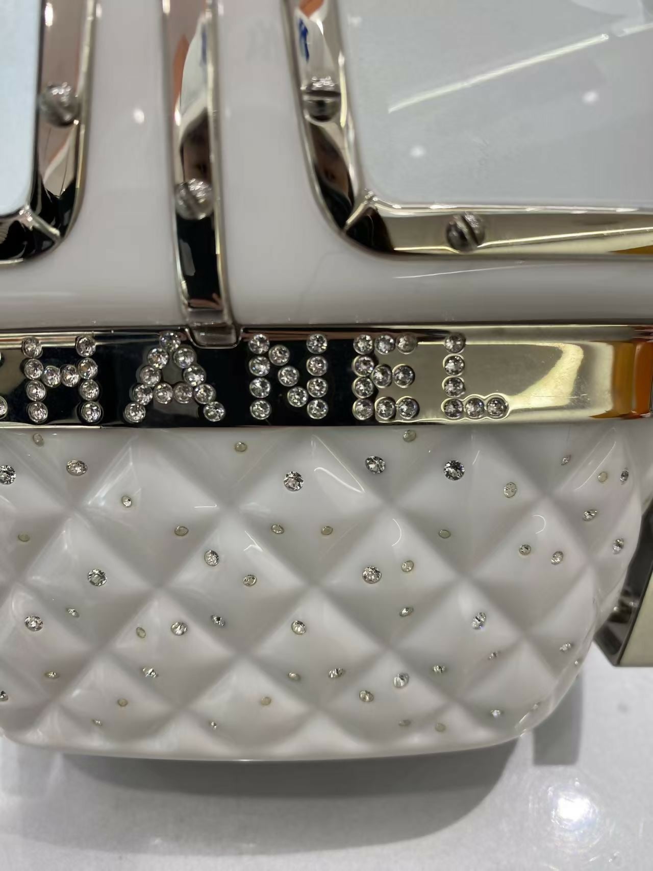 Chanel 2019 White Gondola Minaudière Evening in the Mountain Clutch Bag