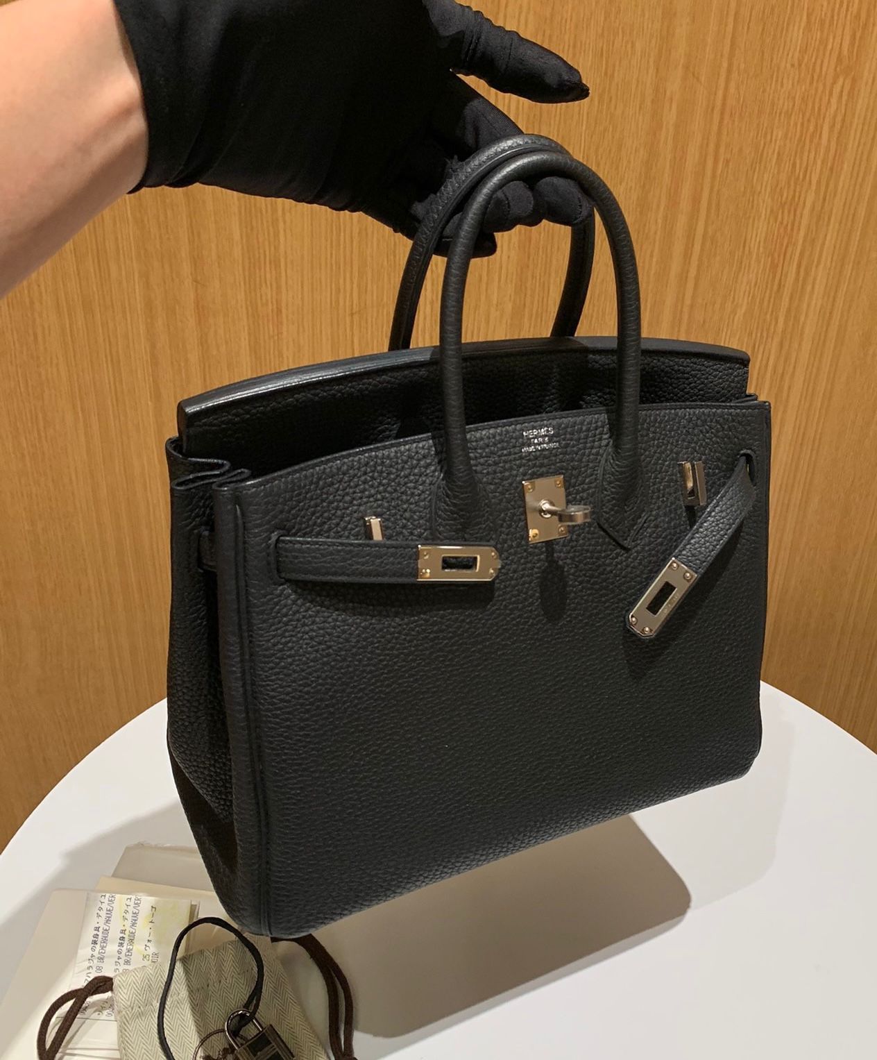 Hermès Birkin 25 Black Togo Leather Palladium Hardware