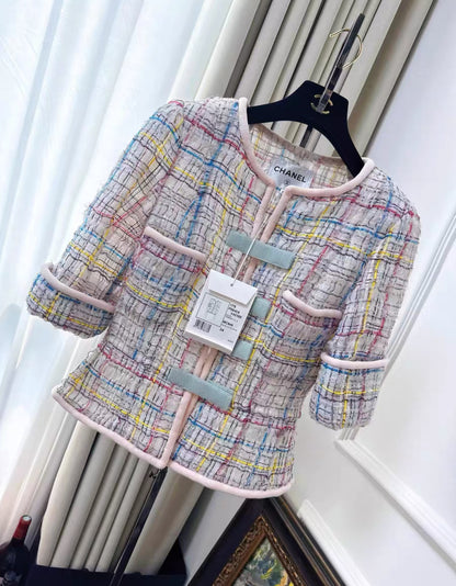 Chanel 17S Multicolore tweed tulle jacket