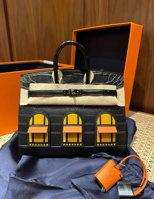 Hermès Sac Faubourg Birkin 20 So Black Matte Alligator Black Hardware