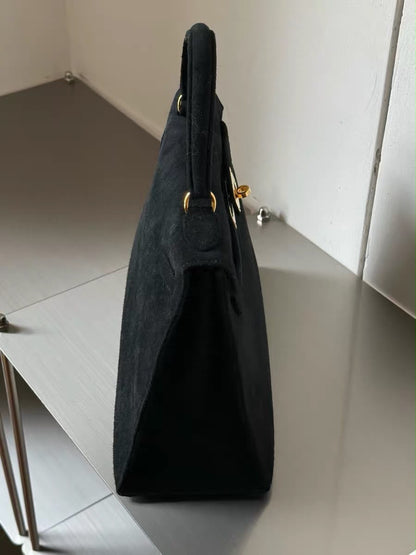Hermes Kelly 28 Black Doblis leather Gold Hardware