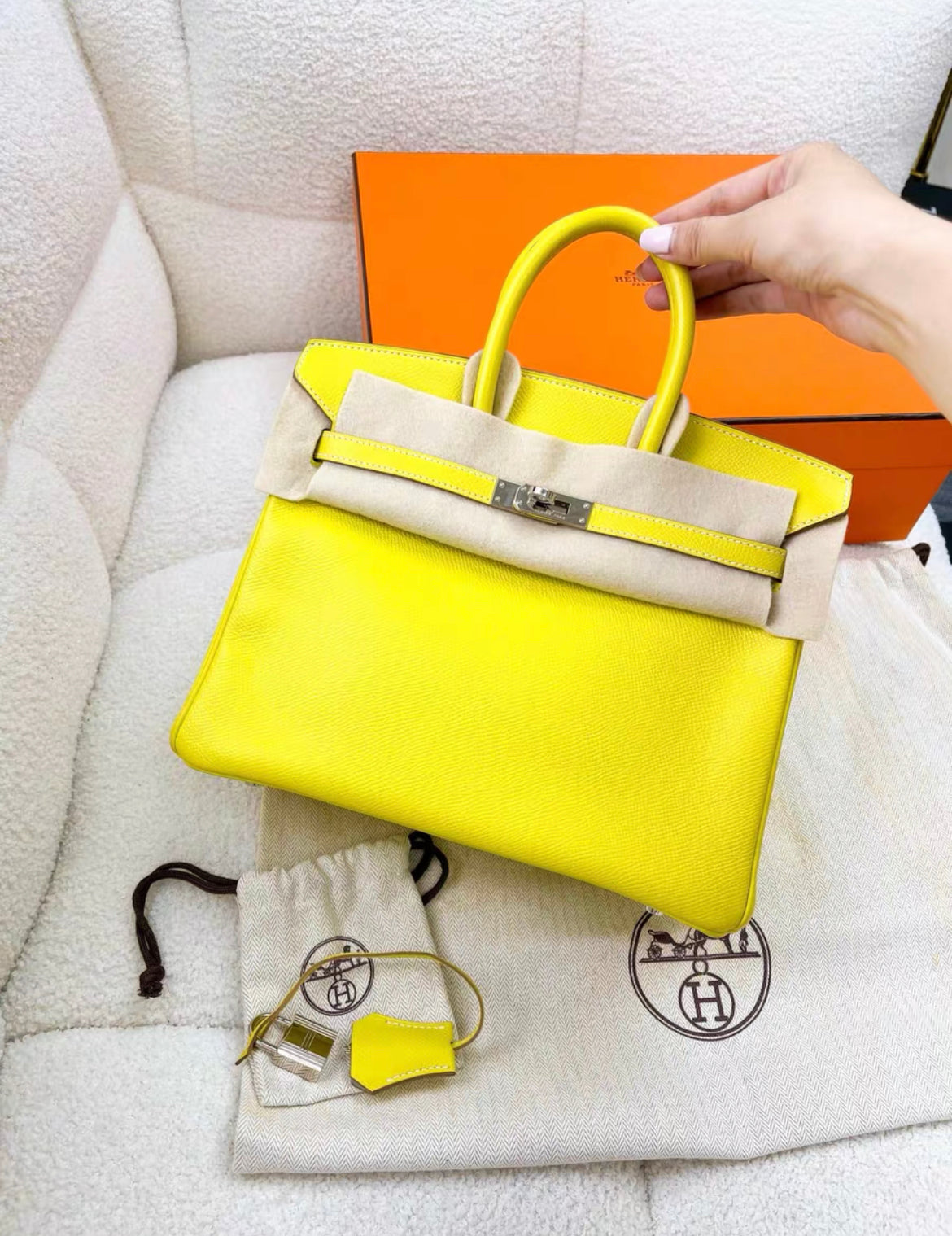 Hermès Birkin 25 Lime Clemence Palladium Hardware