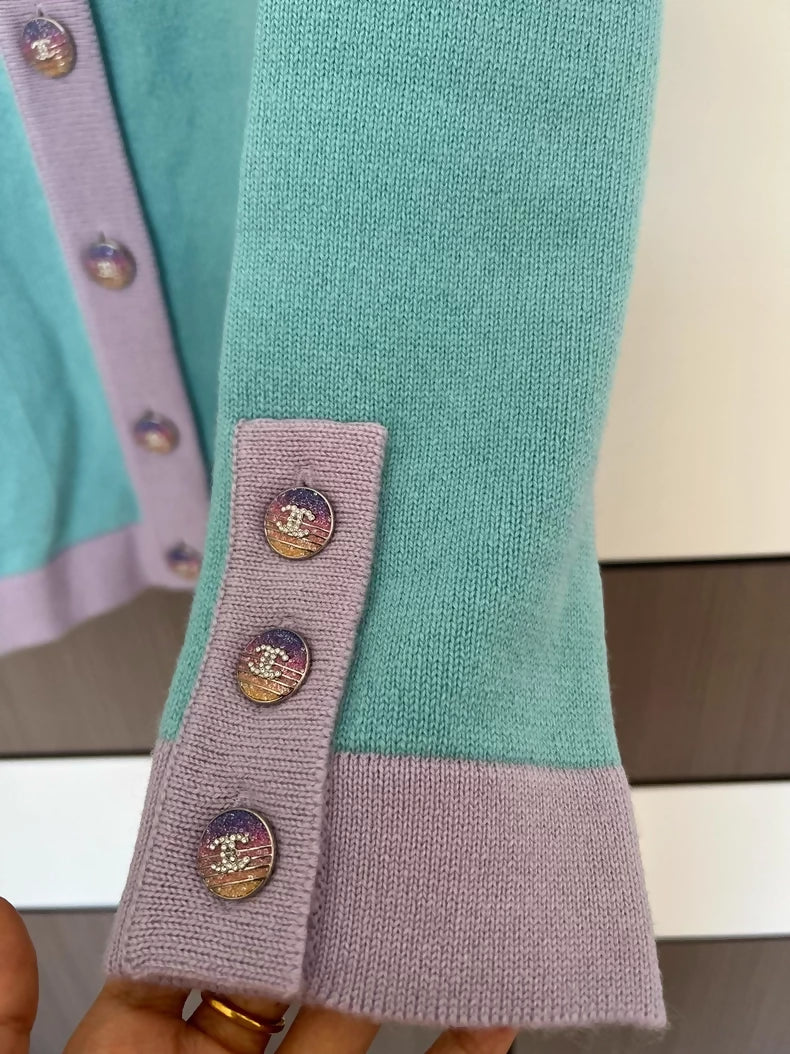 Chanel 24C Pink and Purple Cardigan,