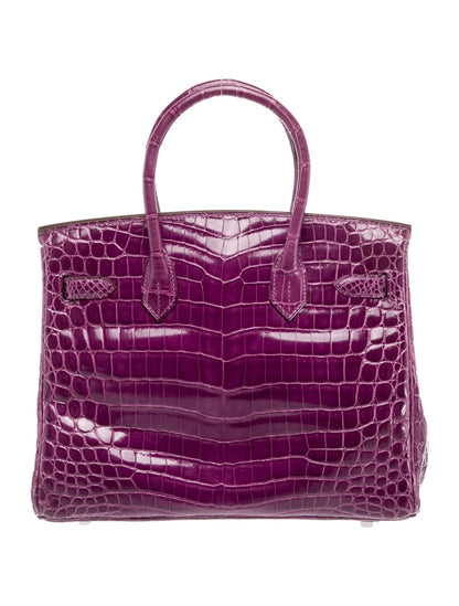 Hermès Birkin 30 Anemone Shiny Niloticus Crocodile Leather Palladium Hardware