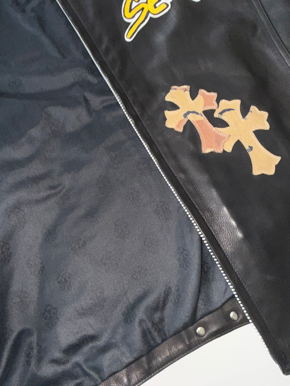 Chrome Hearts Sex Records Leather Racing Jacket