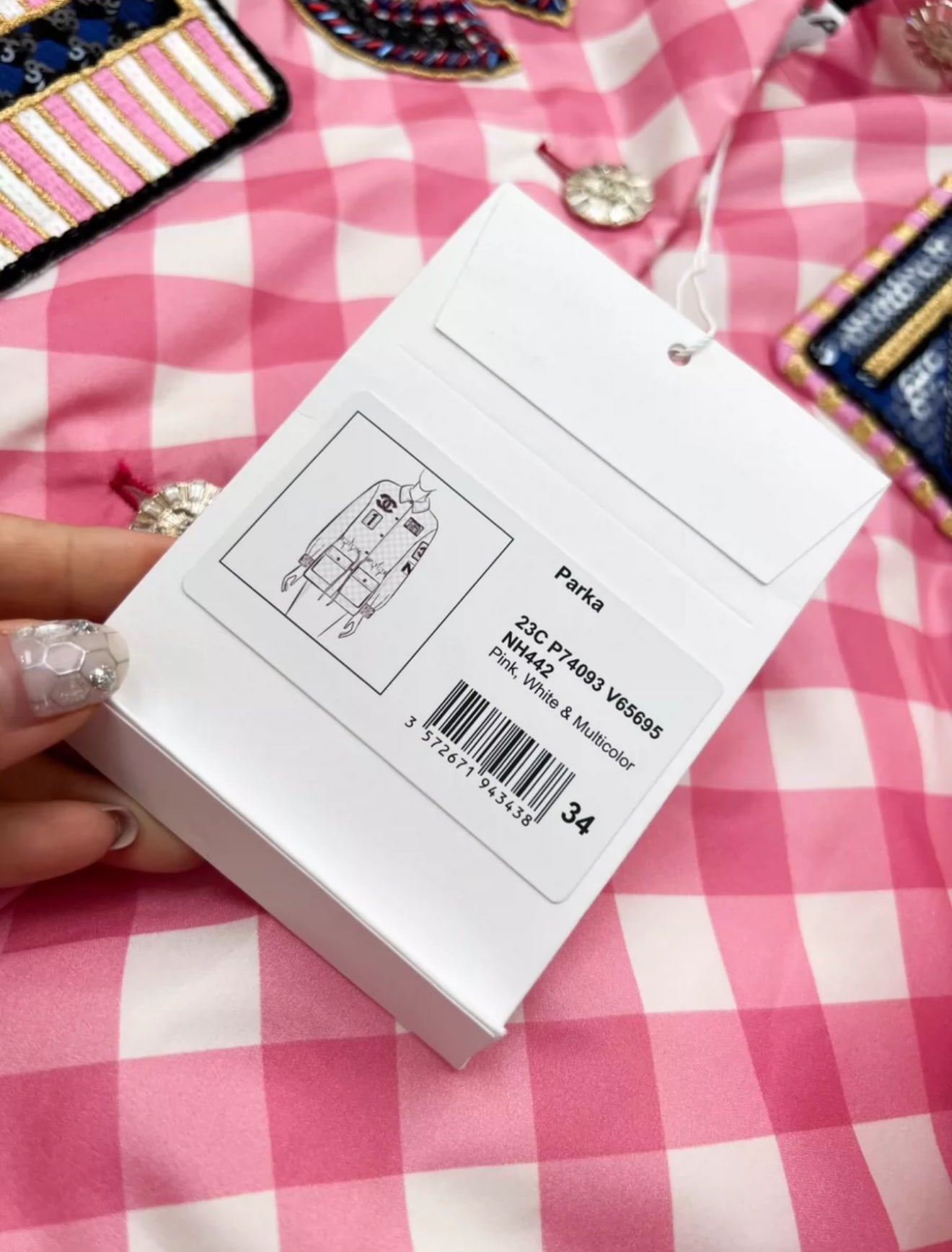 Chanel 23C Pink, White & Multicolor Parka