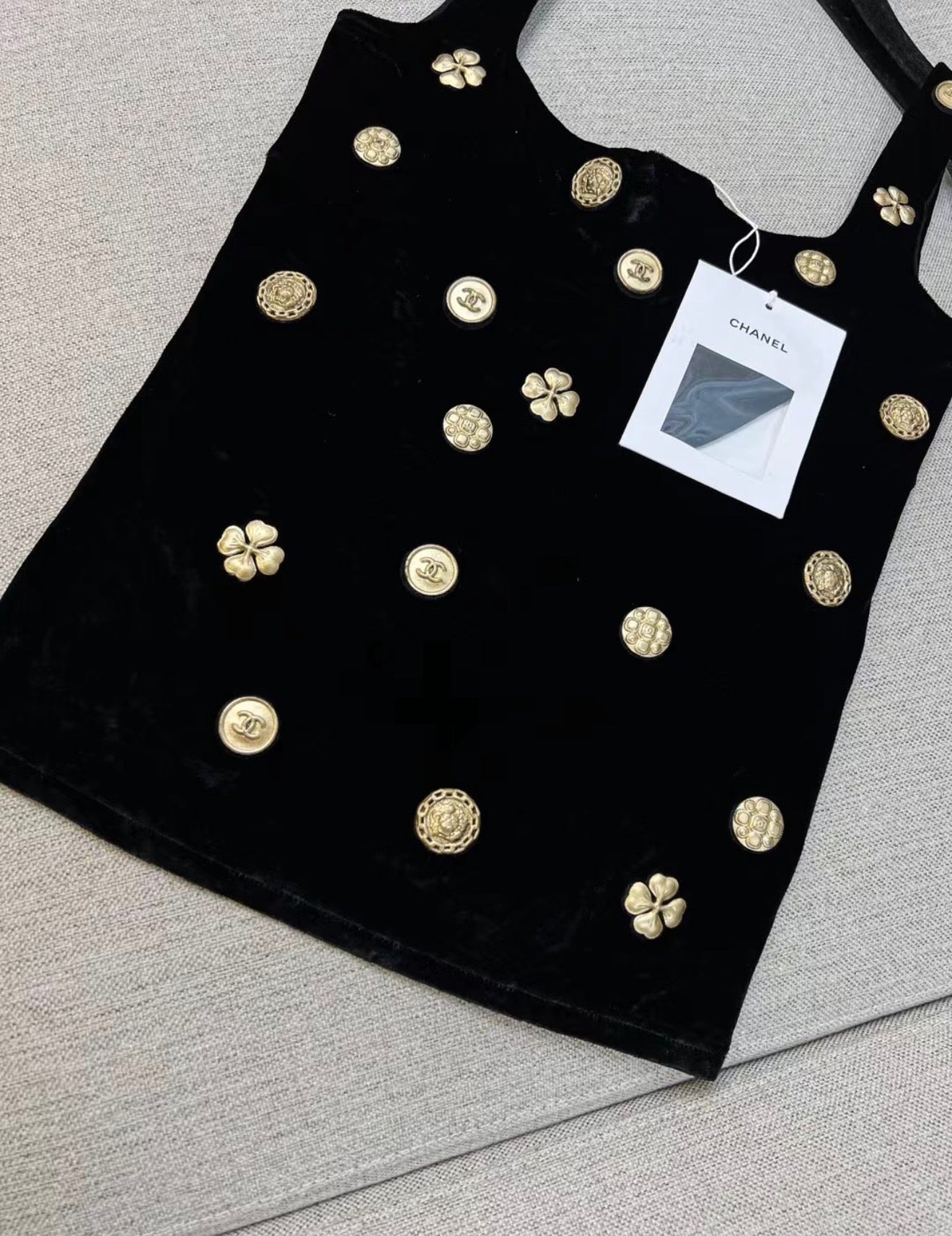 Chanel 21A black Velvet top