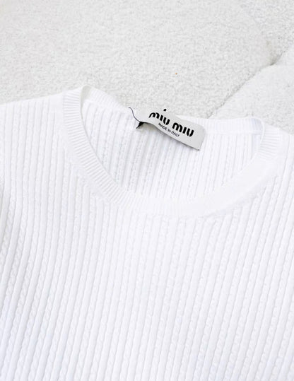 Miu Miu classic white knitted top size 42