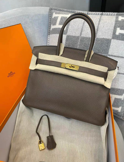 Hermes Birkin bag 30 Etoupe grey　Togo leather Gold hardware