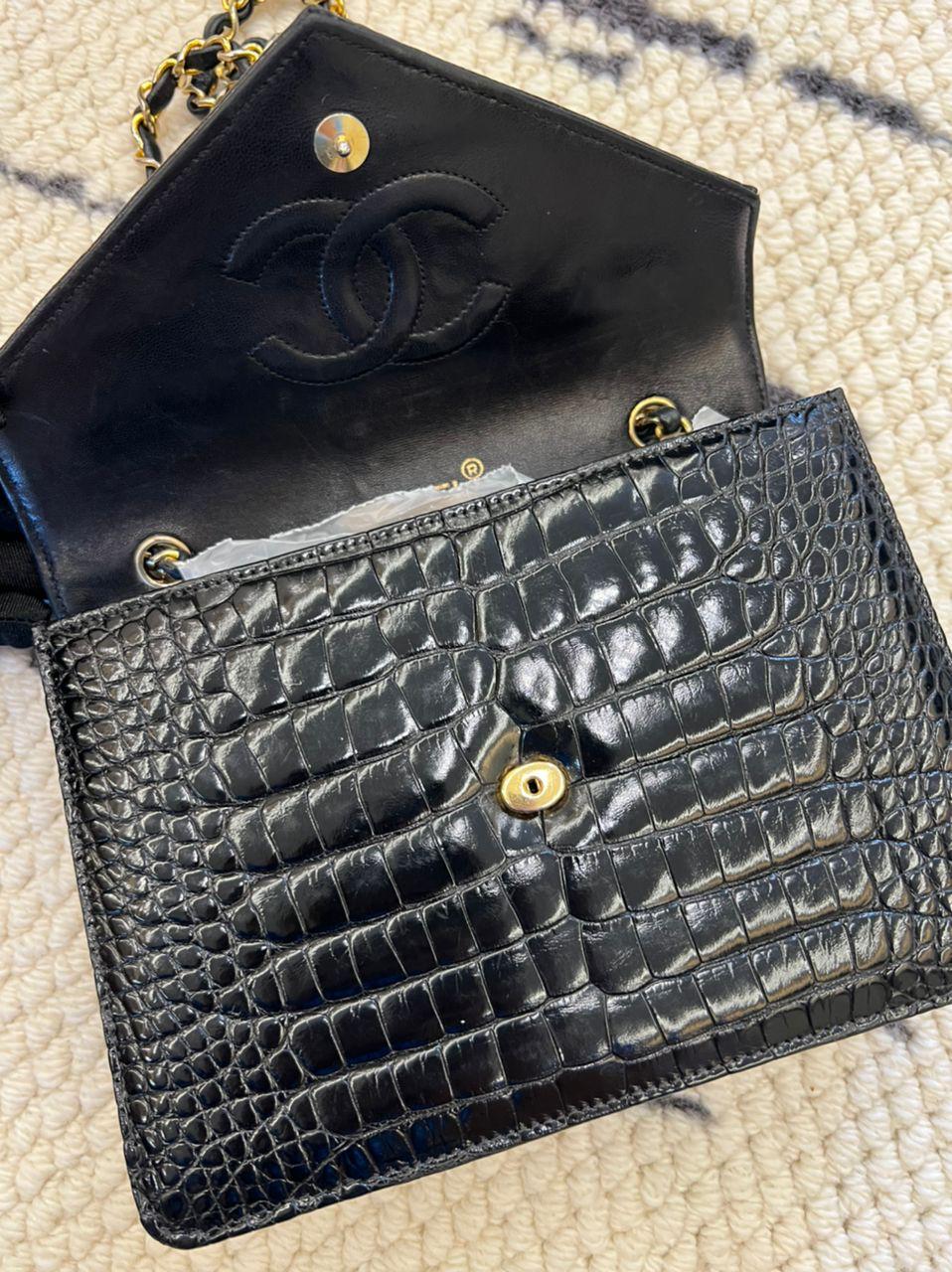 Chanel Vintage Crocodile Enveloppe Flap Bag