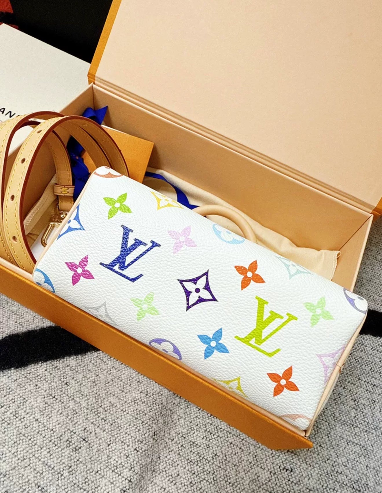 LOUIS VUITTON x Takashi Murakami NANO SPEEDY white tri-color