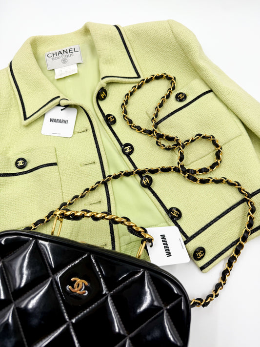 Chanel 1995 Spring/Summer Barbie Collection Vintage Green Cropped Jacket