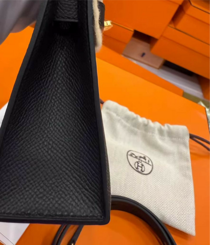 Hermès Mini Kelly Black Epsom with Gold Hardware