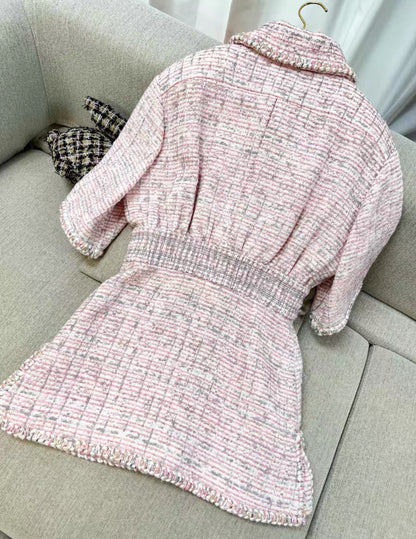 Chanel 19S pink tweed dress