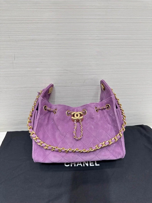 Chanel 25 bag mini purple suede