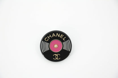 Chanel D20P Resin Vinyl Record Brooch