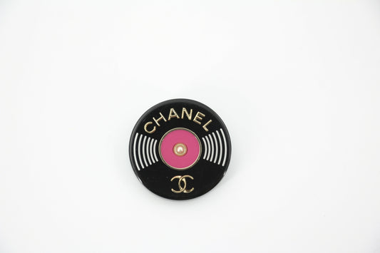 Chanel D20P Resin Vinyl Record Brooch