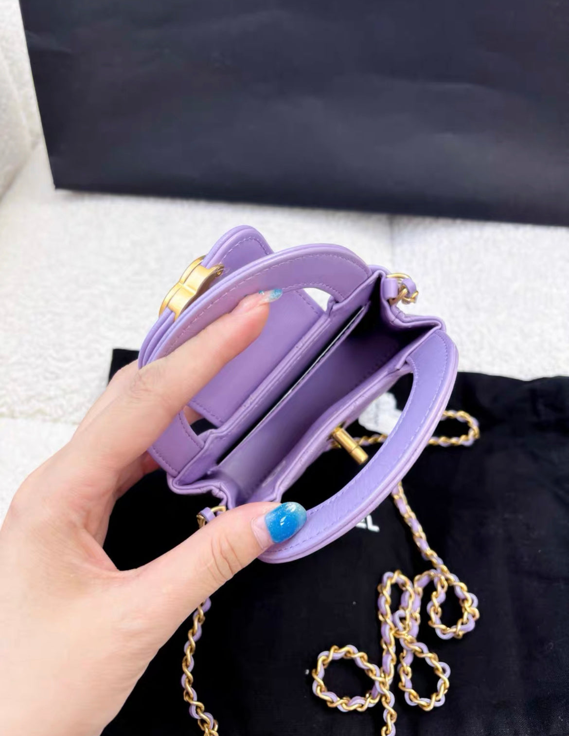 CHANEL Lilac Mini Kelly Shopping Bag – Wararni.com