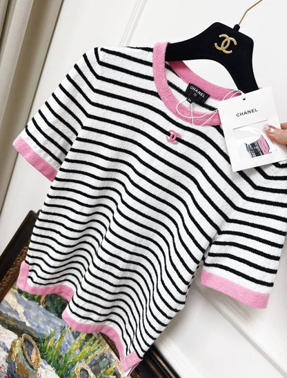 Chanel 24ss stripped CC top