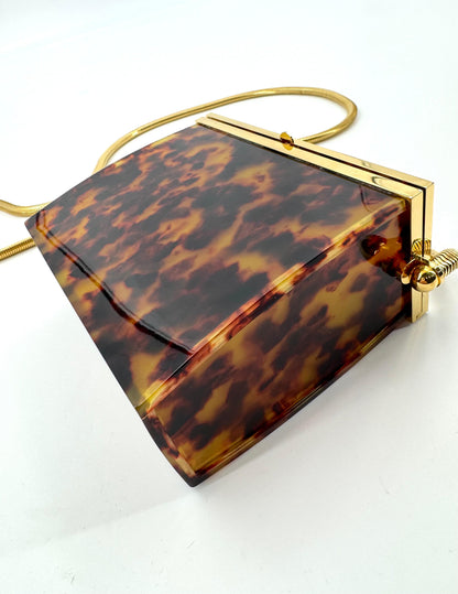 CHANEL 1997 Tortoiseshell shoulder bag with gold hardware
