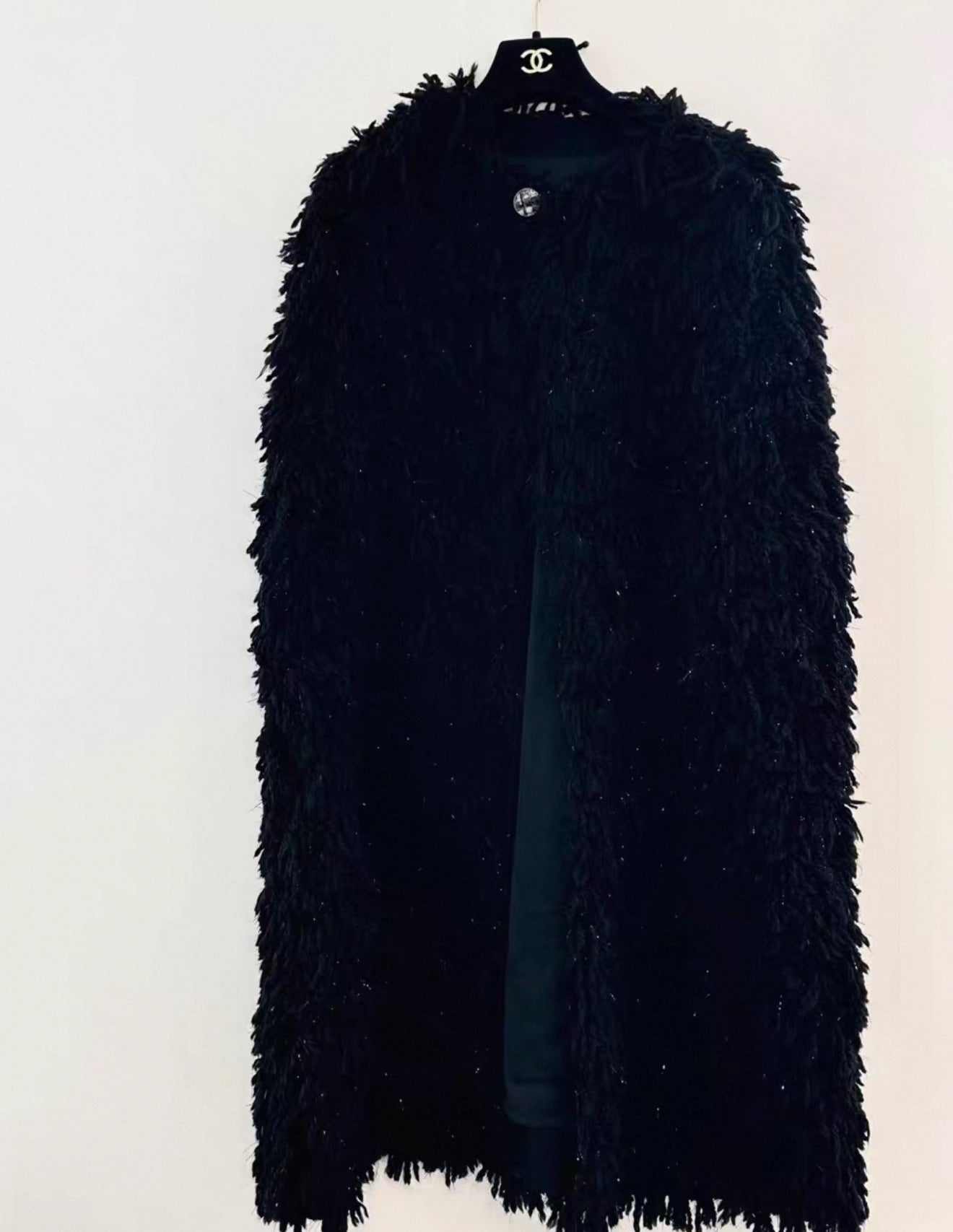 Chanel 22A Métiers d'Art Black Sequined Cape