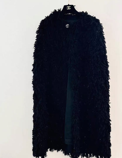 Chanel 22A Métiers d'Art Black Sequined Cape