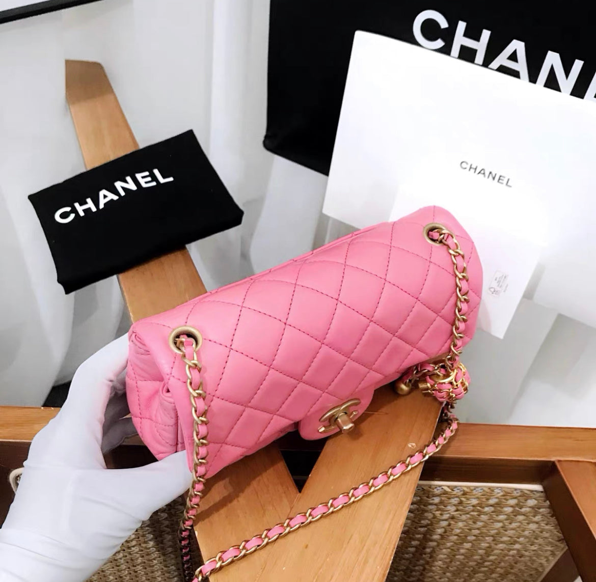 Chanel Pink Mini Rectangular Flap Bag