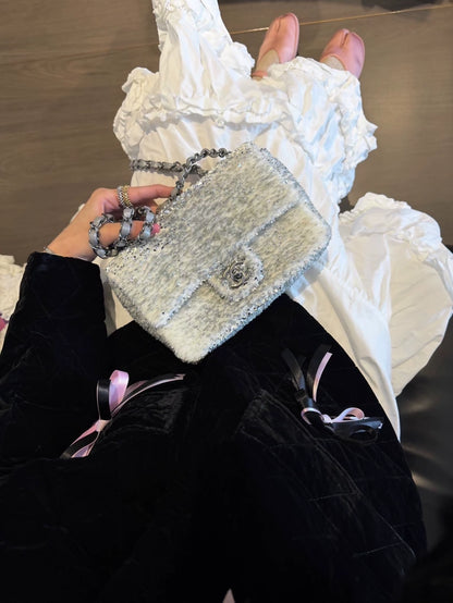 Chanel 2019 White Silver Sequins Mini