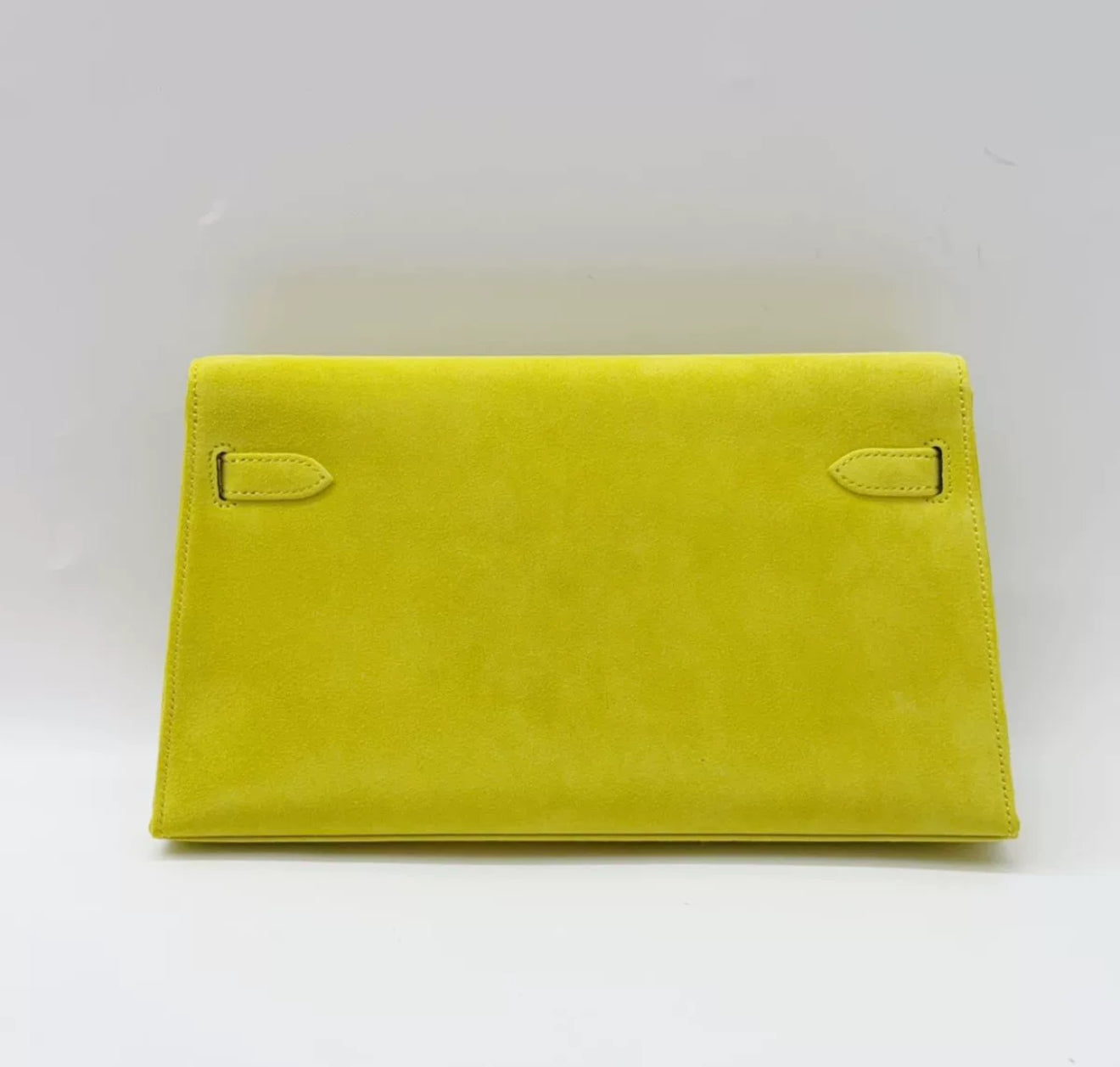HERMÈS Kelly Elan Jaune de Naples Doblis Suede Palladium