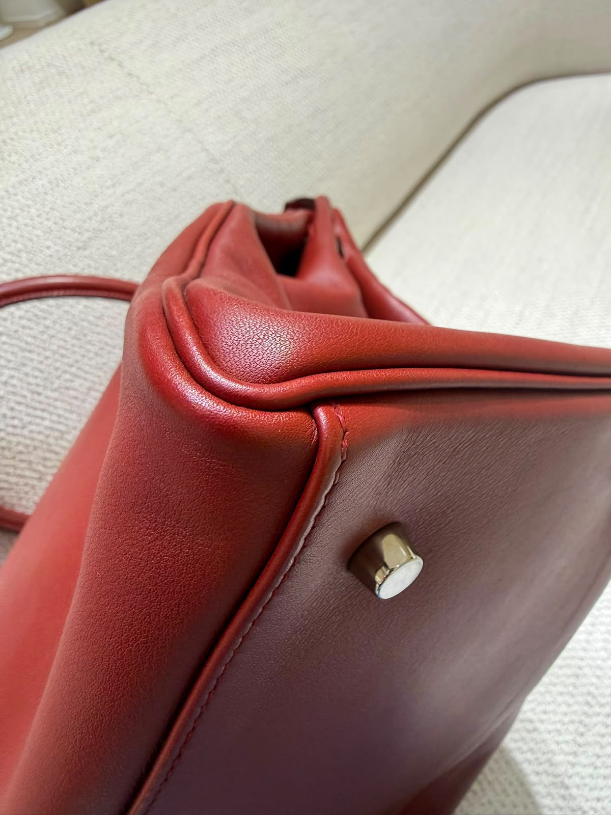 Rare* Hermes Kelly Relax 50cm Rouge H sikkim ck leather palladium hardware