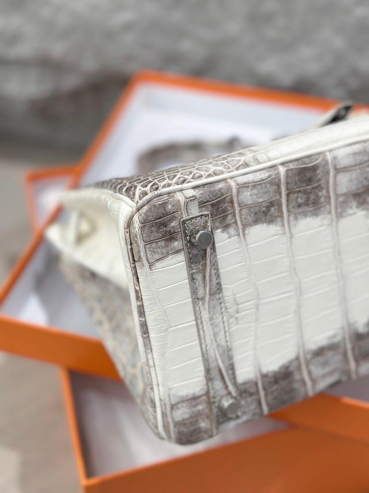 Hermes Birkin 30 Himalaya crocodile leather palladium hardware
