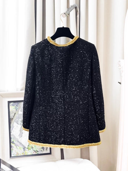 Chanel 22S Black jacket with Gold Trimming