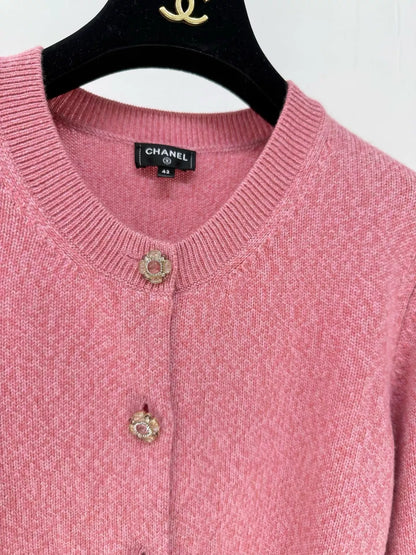 Chanel 24A pink Cashmere Cardigan