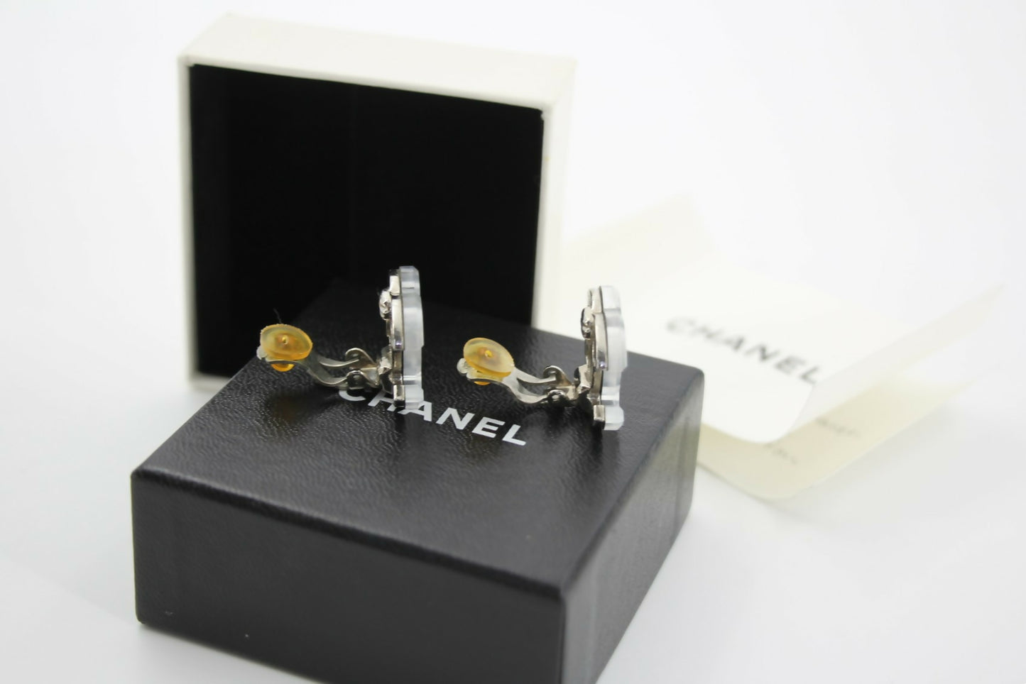 Chanel Vintage 03C Mirror Silver CC Clip-on Earrings