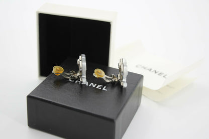 Chanel Vintage 03C Mirror Silver CC Clip-on Earrings