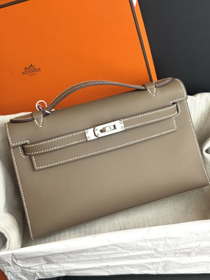 Hermès Mini Kelly 20 Étoupe Epsom Leather with Palladium Hardware