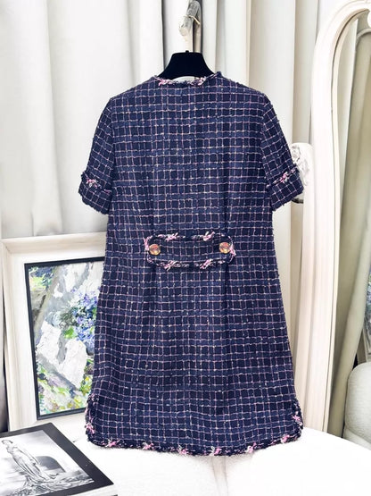 Chanel 15S purple tweed dress
