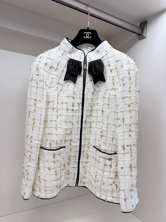 Chanel 19S ecru Gold Tweed Jacket