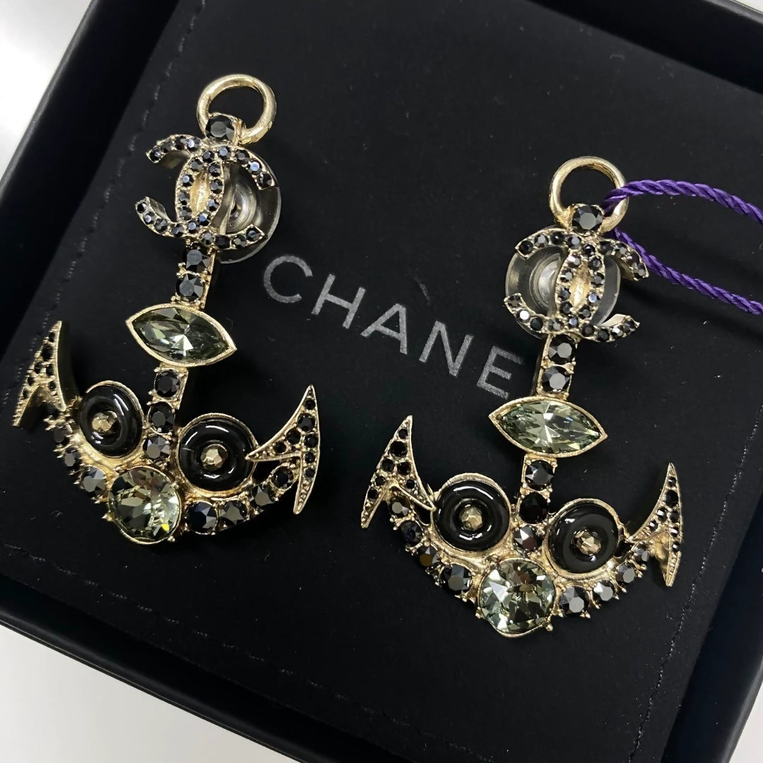 Chanel 18A anchor earrings